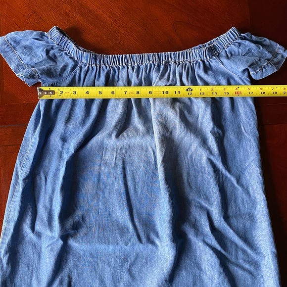 NWOT Cloth & Stone Chambray Off the Shoulder Shift Dress, Small, Blue - Picture 12 of 14